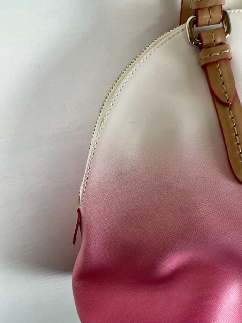 VintageCoach Dome Satchel F29262 Pink White Ombre Handbag - Picture 7 of 11